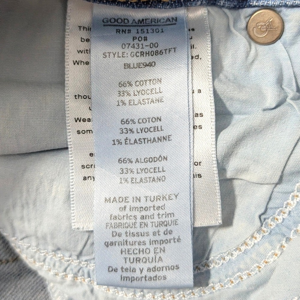 Good American Good Classic Jeans Cotton Lyocell Raw Hem Size 8/29 GCRH086TFT - Picture 6 of 10